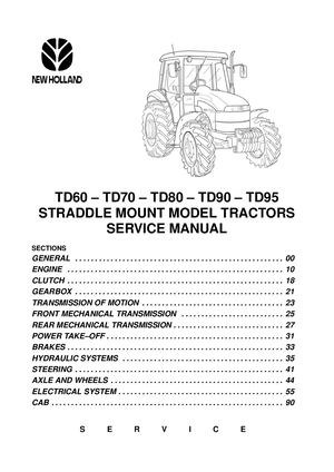 New Holland TD80 Tractor Service Repair Manual Instant Download