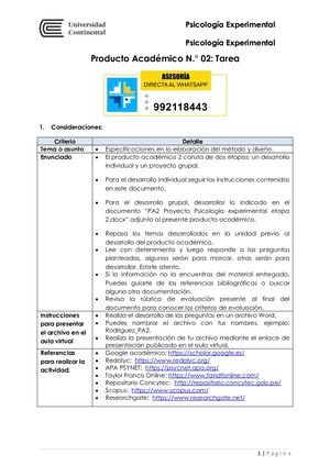 Psicología Experimental - PA2