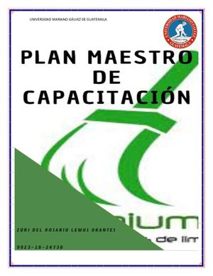 Plan Maestro De Capacitación
