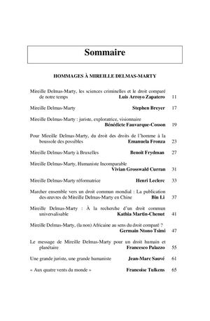 Sommaire RIDC 1/2022