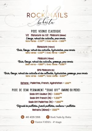Tarif Rock Nails by Heitu - Papeete Centre Vaima