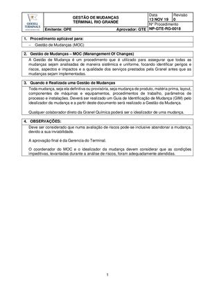 Gqrgprocedimento Gestão De Mudanças (Moc) Rev 01