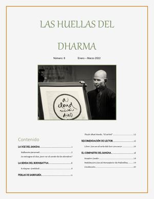 Boletín Las Huellas Del Dharma Enero Marzo 2022