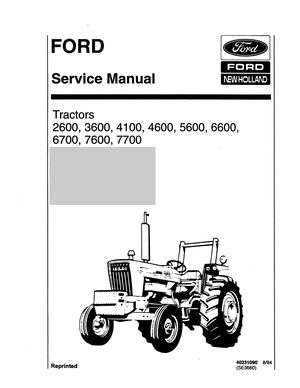 Ford 7700 Tractor Service Repair Manual Instant Download