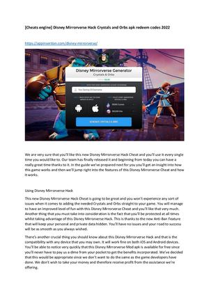 [Cheats Engine] Disney Mirrorverse Hack Crystals And Orbs Apk Redeem Codes 2022