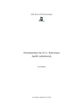 Introduction To C++ Exercises With Solutions Pdf Wivato Com