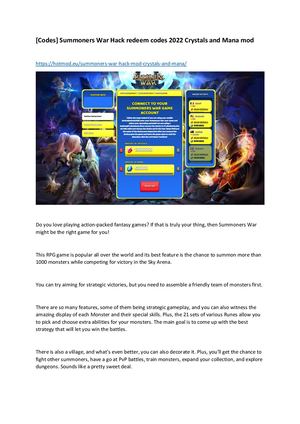 [Codes] Summoners War Hack Redeem Codes 2022 Crystals And Mana Mod