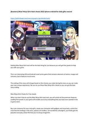 [Boosters] Moe! Ninja Girls Hack Cheats 2022 Iphone Android For Daily Gifts Reward