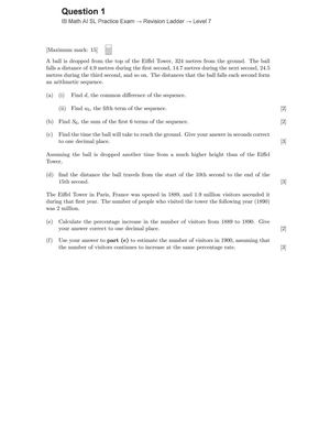 IB Math AI SL Practice Exam - Revision Ladder Level 7