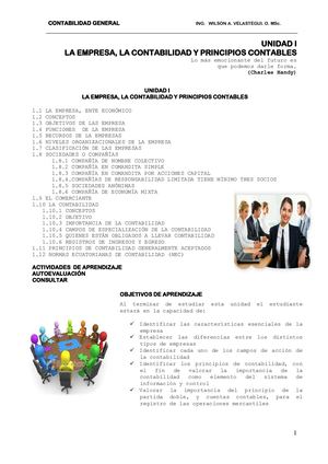 Contabilidad General Unidad I La Empresa