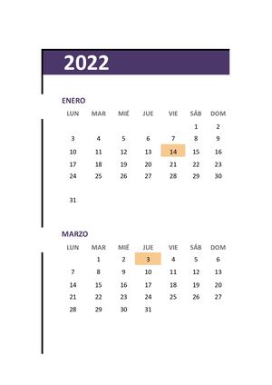 Calendario Profesional