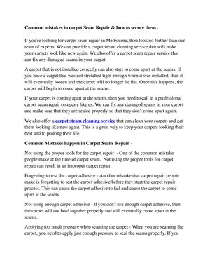  Common mistakes in carpet seam repair & how to secure them | Metro Carpet Repair Melbourne