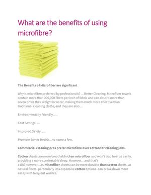 What Are The Benefits Of Using Microfibre!.