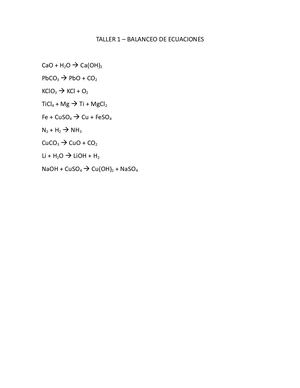 Taller 1 Quimica
