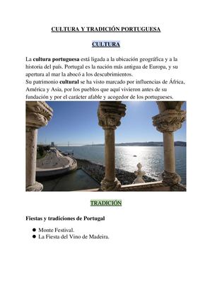Cultura Y Tradición Portuguesa
