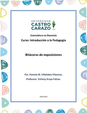 Bitácoras Introducción Pedagogía