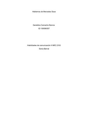 Hablemos de Mercedes Sosa