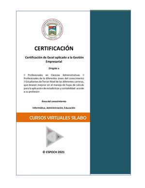 SILABO DEL CURSO EXCEL ESPOCH