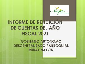 Informe Rendición Cuentas Año Fiscal 2021