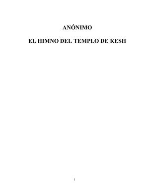 ANÓNIMO - EL HIMNO DEL TEMPLO DE KESH