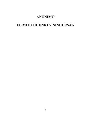 ANÓNIMO - EL MITO DE ENKI Y NINHURSAG