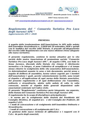 Regolamento Aps