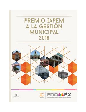 Libro. Premio IAPEM a la gestión municipal 2018