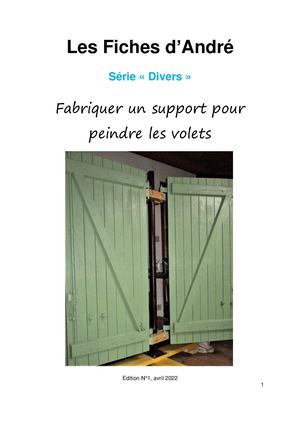 Fabriquer Un Support Pour Peindre Les Volet