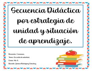 Secuencia Didáctica Por Estrategia De Unidad Y Situación De Aprendizaje
