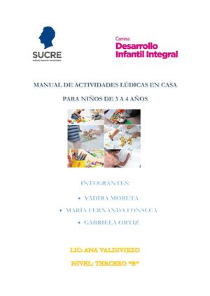 Manual De Actividades Lúdicas En Casa