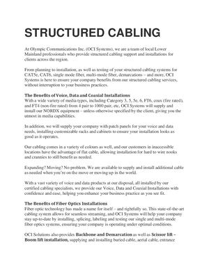 STRUCTURED CABLING