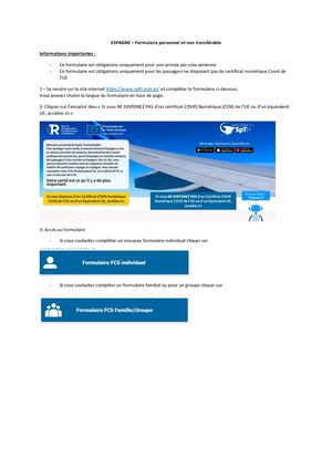 Espagne Formulaire Personnel Avion