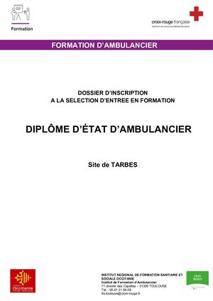 Dossier D'inscription Dea Tarbes 2022