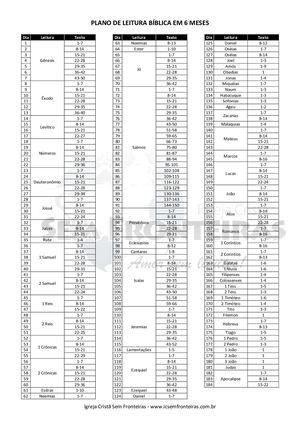 Leitura Biblia 6 Meses