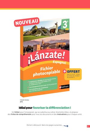Extrait du Fichier photocopiable ¡Lánzate! 3e (éd. 2022)