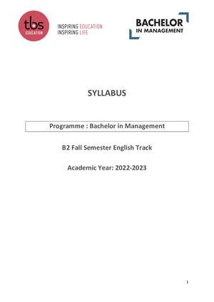 B2 S3 (Fall) English Track