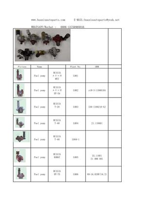 Fuel Pump Catalog 输油泵，手油泵目录