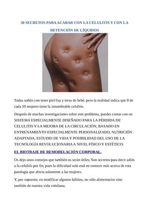 30 Secretos Para Acabar Con La Celulitis Y Con La Retención De Líquidos