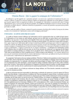 NOTE DU CESA HORS SÉRIE UKRAINE 1