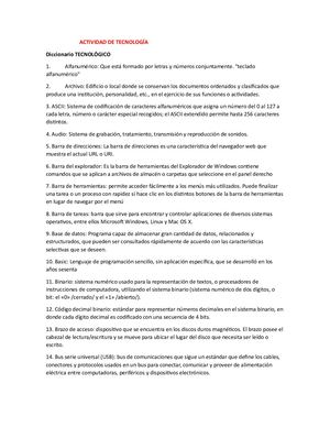 Diccionario tecnológico