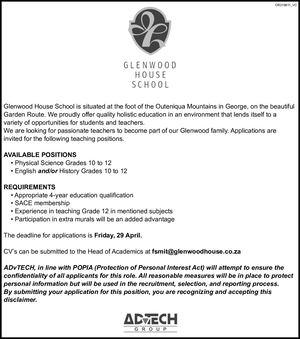 Vacancies: Glenwood House