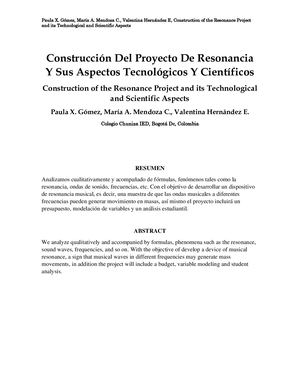 INFORME CIENTIFICO PROYECTO DE RESONANCIA