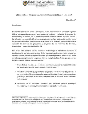 Cómo Medimos El Impacto Social En Las Instituciones De Educación Superior