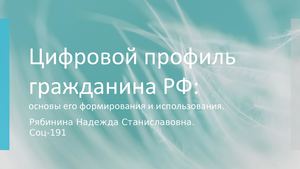 Цифровой профиль гражданина РФ