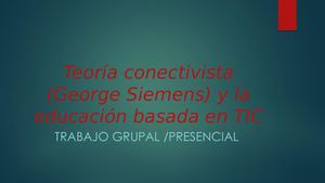 Teoría Conectivista (George Siemens)