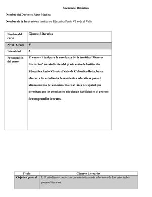 Secuencia Didáctica