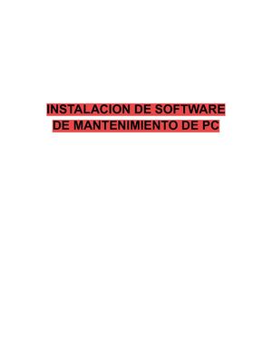 instalación de software de mantenimiento de pc