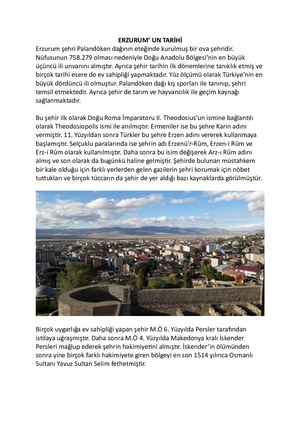 Erzurum'un Tarihi