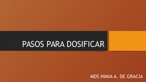 Pasos Para Dosificar