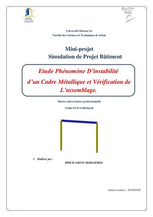 Etude D'un Cadre Métallique Et Assemblage par boulonnage